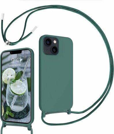 iPhone 14 Pro Max Groen - TPU Back Cover met Koord