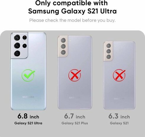 Samsung S21 Ultra Zwart - Heavy Duty Armor