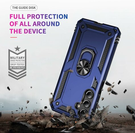 Samsung A36 - Armor met Kickstand Ring -  Blauw