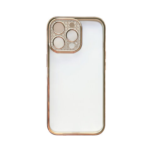 iPhone 12 Pro - Glitter Cam Back Cover - Goud