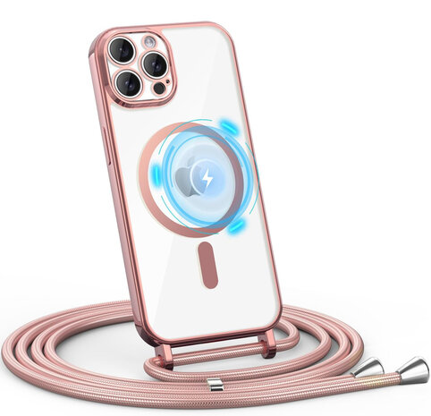 iPhone 15 Pro Max - Roze - MagSafe TPU met Koord