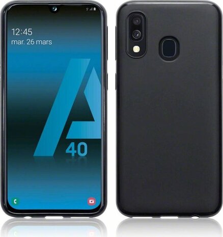 Samsung A40 - Siliconen Back Cover - Zwart