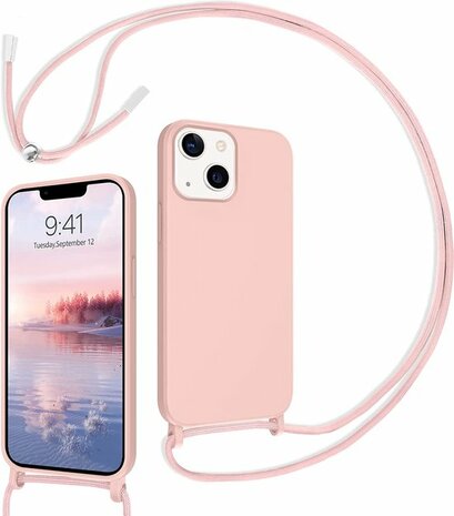 iPhone 14 Pro Max Roze - TPU Back Cover met Koord