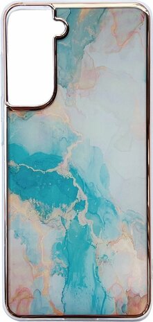 Samsung S22 Plus - Marmer Back Cover - Aqua