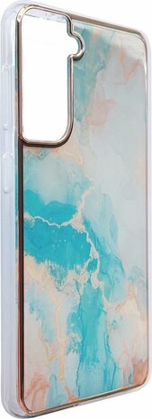 Samsung S22 Plus - Marmer Back Cover - Aqua