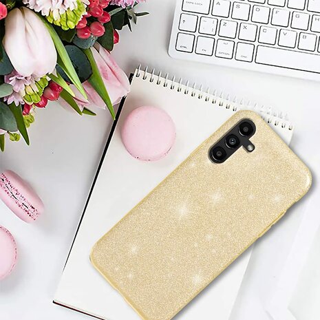 Samsung A25 - Glitter Back Cover - Goud