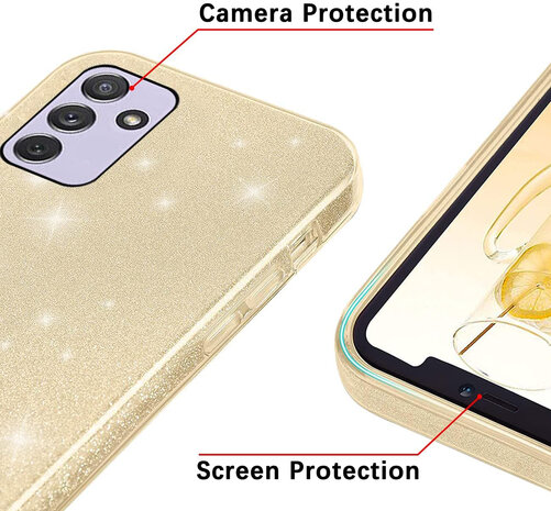 Samsung A15 - Glitter Back Cover - Goud