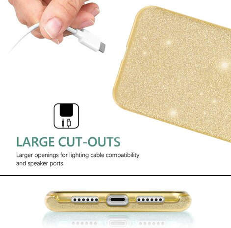 Samsung A15 - Glitter Back Cover - Goud