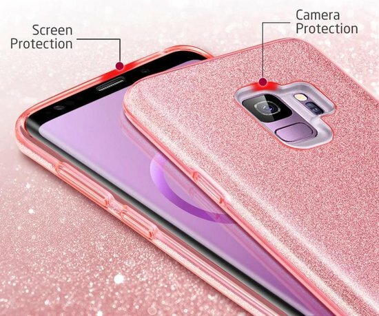 Samsung J4 Plus - Glitter Back Cover - Roze