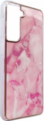 Samsung S22 Plus - Marmer Back Cover - Roze