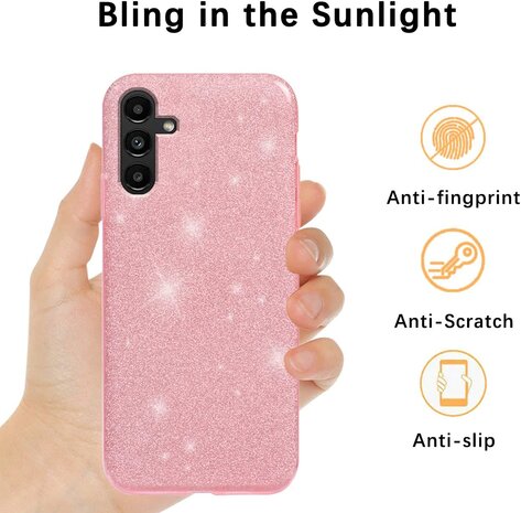 Samsung A25 - Glitter Back Cover - Roze