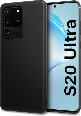 Samsung S20 Ultra - Siliconen Back Cover - Zwart