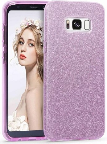 Samsung S8 - Glitter Back Cover - Paars