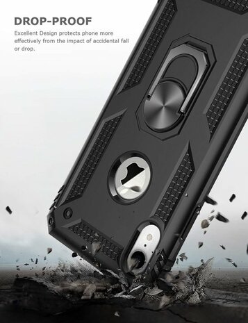 iPhone XR - Armor met Kickstand Ring - Zwart