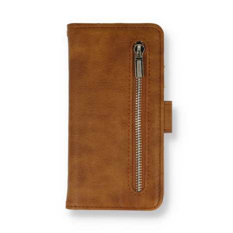 iPhone 15 Pro Bruin - Book Case met Rits