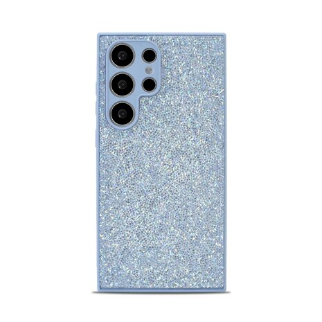 Samsung Galaxy S25 Ultra - Blauw - Diamant Glitter Back Cover