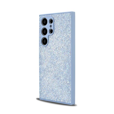 Samsung Galaxy S25 Ultra - Blauw - Diamant Glitter Back Cover