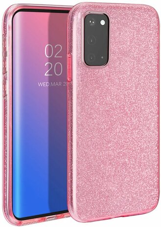 Samsung A03 - Glitter Back Cover - Roze