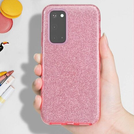 Samsung A03 - Glitter Back Cover - Roze