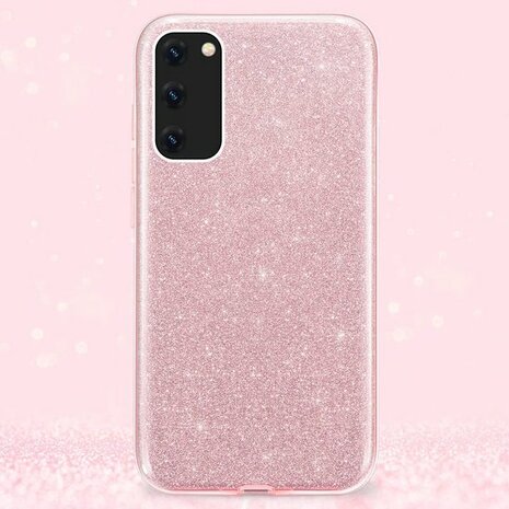 Samsung A03 - Glitter Back Cover - Roze