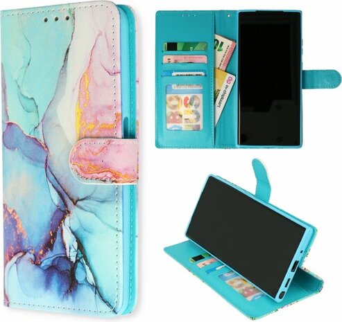 Samsung S23 Ultra met Marmer Nova Print - Book Case