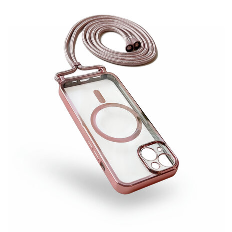 iPhone 12 Rosegoud - Magsafe TPU met Koord