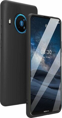 Nokia 8.3 - Back Cover &amp; 2X Glas - Zwart