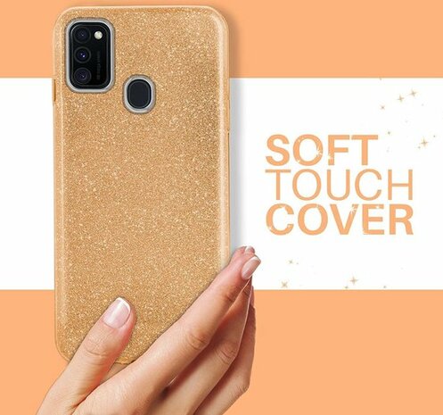 Samsung A20S - Glitter Back Cover - Goud