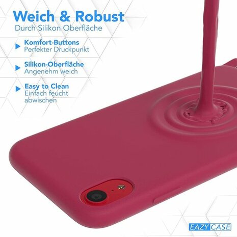 iPhone XR Bordeaux Rood - TPU Back Cover met Koord