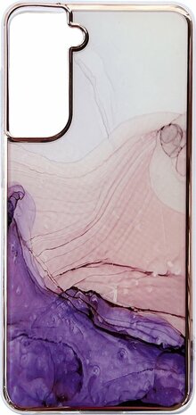 Samsung S22 Plus - Marmer Back Cover - Paars