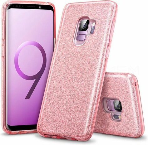 Samsung S9 Plus - Glitter Back Cover - Roze