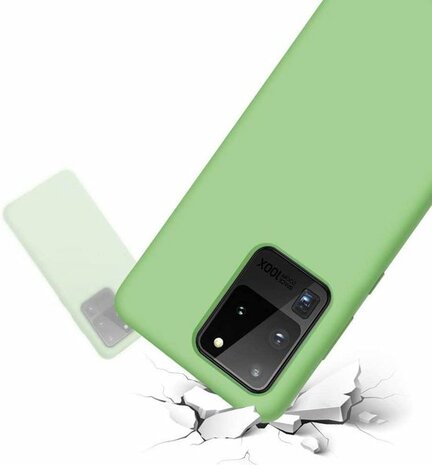 Samsung S20 Ultra - Siliconen Back Cover - Licht Groen