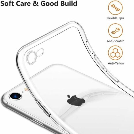 iPhone SE (2020) - Siliconen Back Cover - Transparant