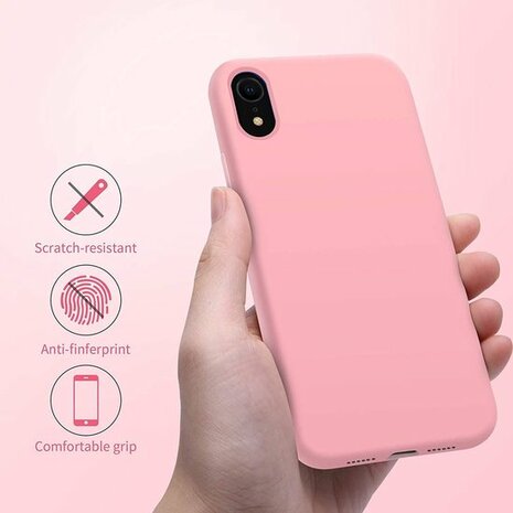 iPhone XR - Siliconen Back Cover - Roze