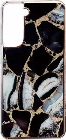 Samsung S23 Plus - Marmer Back Cover - Zwart