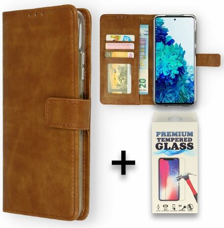 S23 Plus - Book Case &amp; Glas - Bruin
