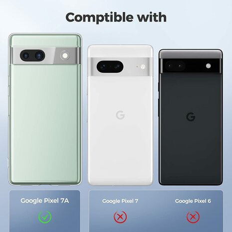 Pixel 7A - Back Cover &amp; 2x Glas - Zwart