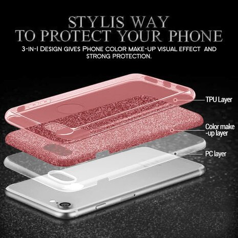 Samsung A05S - Glitter Back Cover - Roze