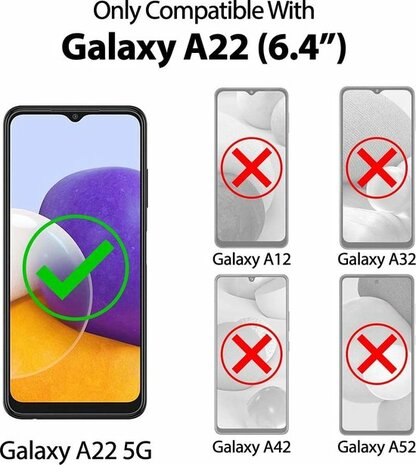 A22 5G - Anti Shock &amp; 2x Glas - Transparant