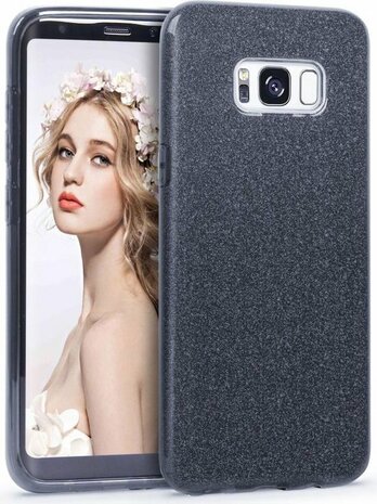 Samsung S8 - Glitter Back Cover - Zwart