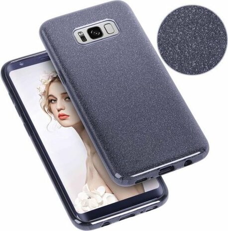 Samsung S8 - Glitter Back Cover - Zwart