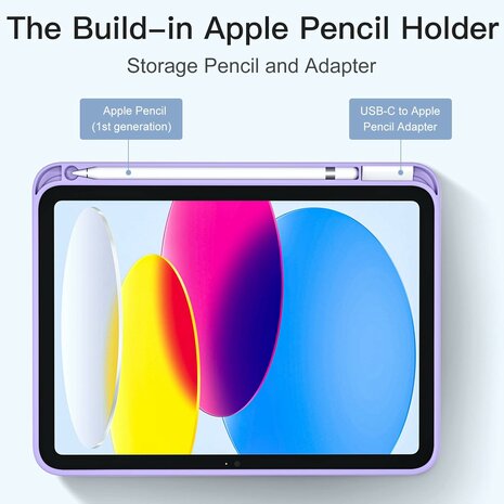 iPad 2025 &amp; 2022 (11/10 Gen) - Paars - Smart Cover met Pen Slot