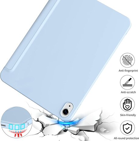 iPad 2025 &amp; 2022 (11/10 Gen) - Licht Blauw - Smart Cover &amp; Glas