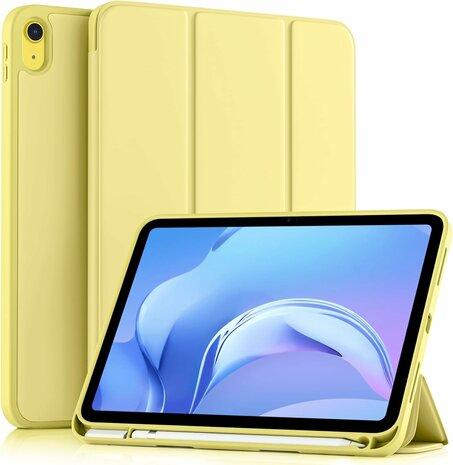 iPad 2025 &amp; 2022 (11/10 Gen) - Geel - Smart Cover met Pen Slot