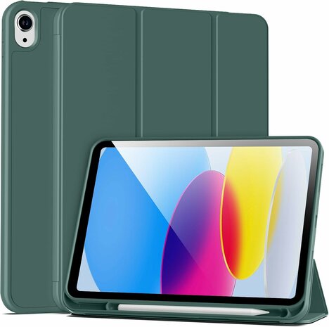 iPad 2025 &amp; 2022 (11/10 Gen) - Groen - Smart Cover met Pen Slot