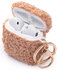 AirPods 1 &amp; 2 - Bruin - Schokbestendig Teddy Furr Cover met Ring &amp; Sleutelhanger_